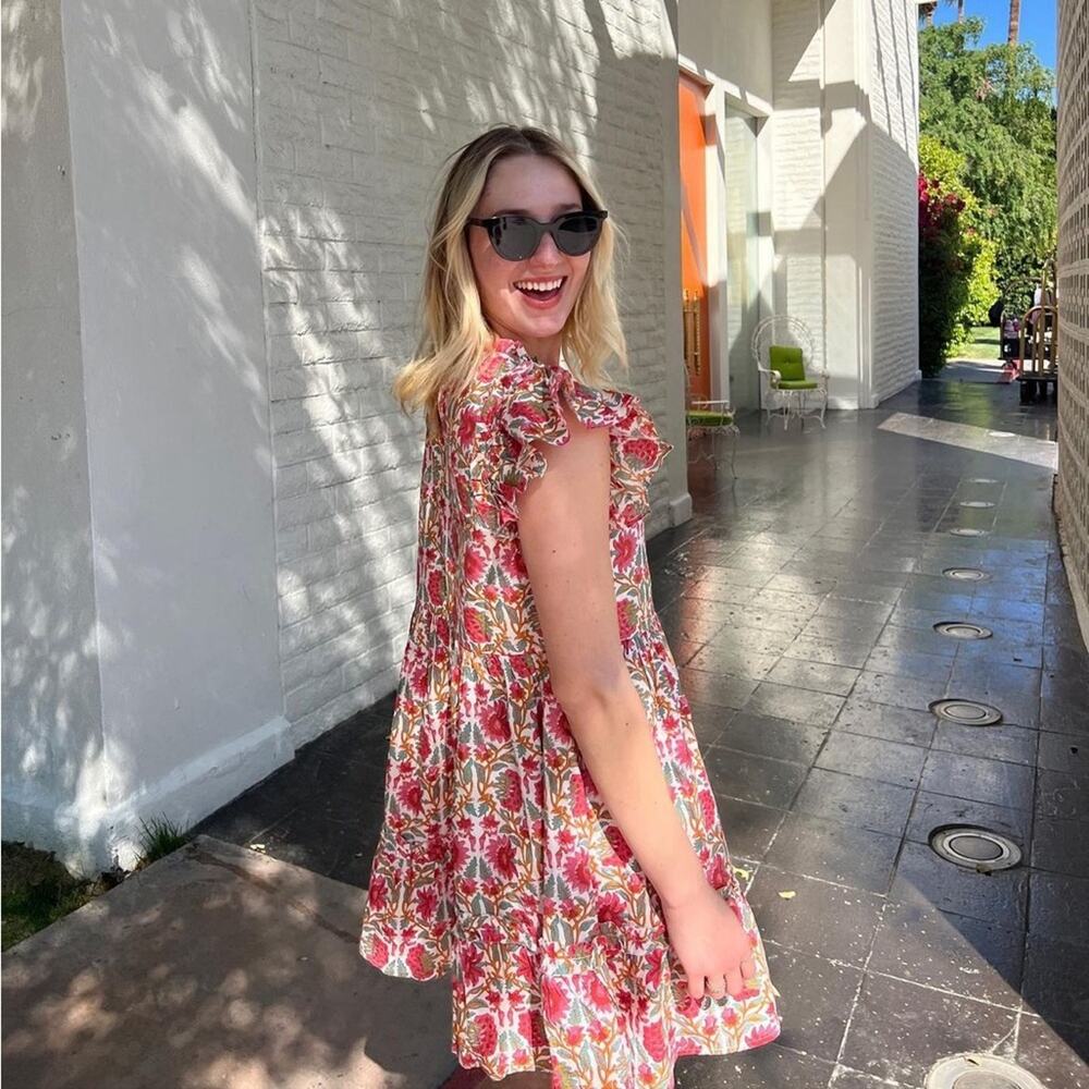 Caroline Constas Pink Mini Dress in Strawberry Print M NWT
